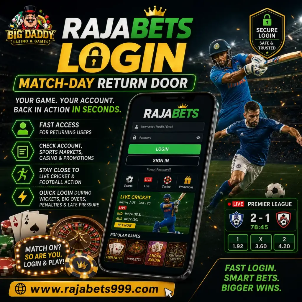 Rajabets Login Match-Day Return Door