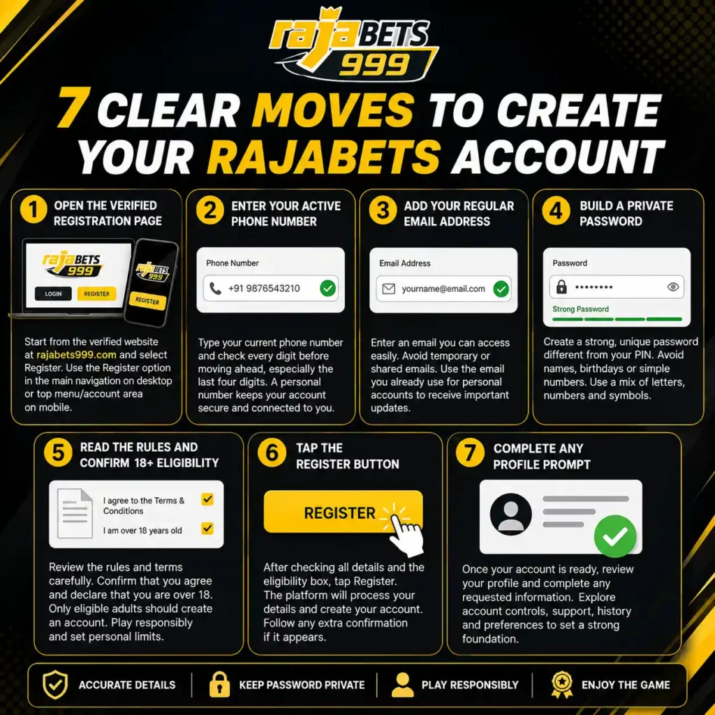 Seven Clear Moves to Create Your Rajabets Account