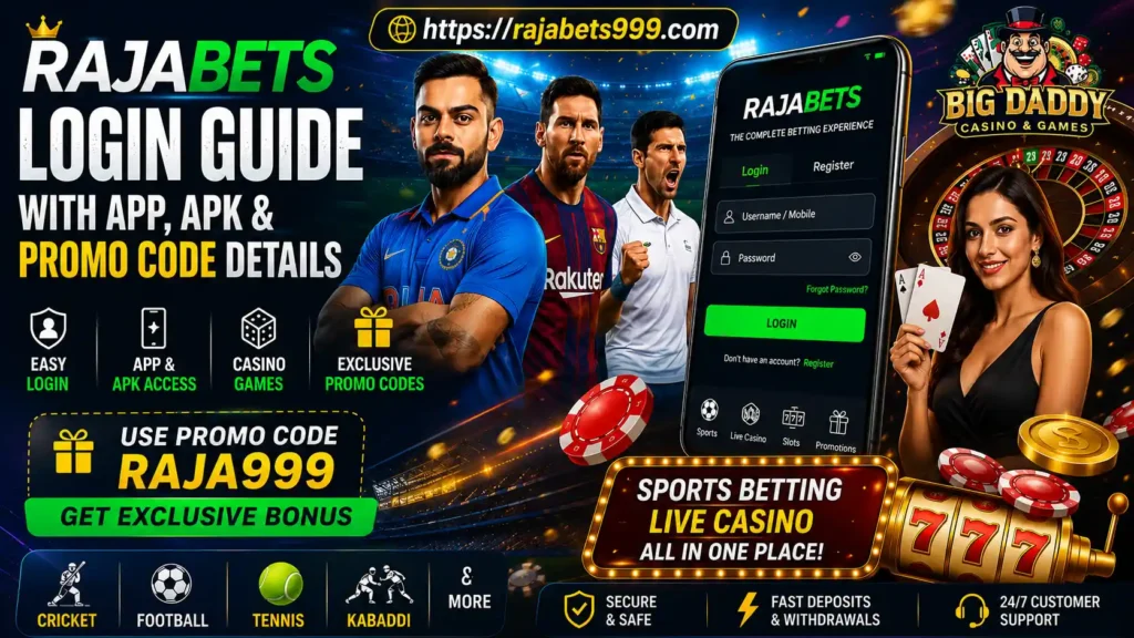 Rajabets Login Guide With App, APK And Promo Code Details