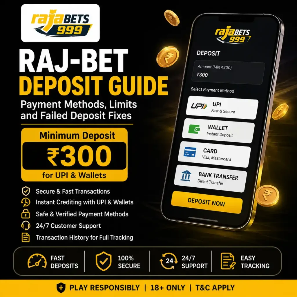 Raj-Bet Deposit Payment Methods, Limits and Failed Deposit Fixes