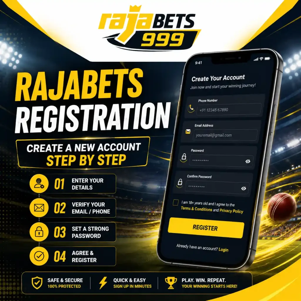 Rajabets Registration Create a New Account Step by Step